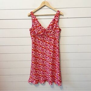 Express VTG 90s Y2K Dress Floral V-Neck Sleeveless Ruffle Clueless Size a M 7/8